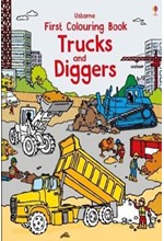 USBORNE FIRST COLOURING TRUCKS AND DIGGERS