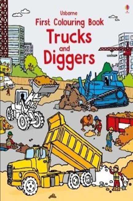 USBORNE FIRST COLOURING TRUCKS AND DIGGERS