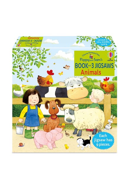 POPPY AND SAM'S BOOK AND 3 JIGSAWS-ANIMALS