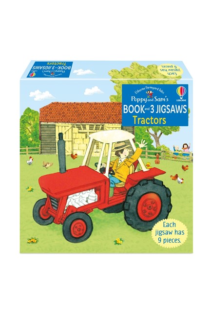 POPPY AND SAM'S BOOK AND 3 JIGSAWS-TRACTORS