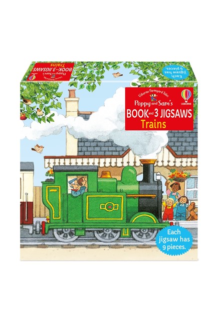 POPPY AND SAM'S BOOK AND 3 JIGSAWS-TRAINS