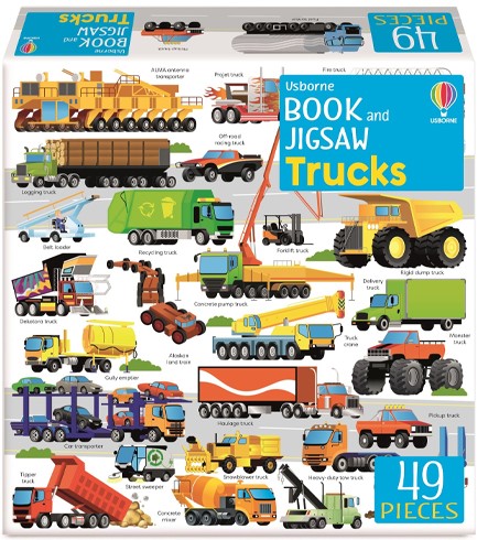 TRUCKS JIGSAW WITH PICTURE BOOK