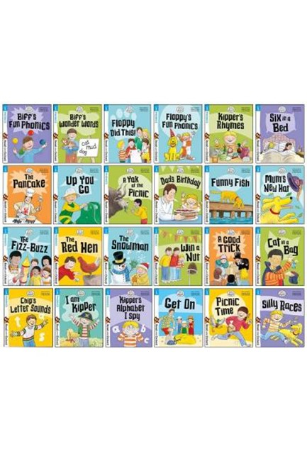 BIFF, CHIP AND KIPPER STAGE 1 READ WITH OXFORD FOR AGE 3+ CHILDRENS EARLY LEARNING - 24 BOOKS COLLEC