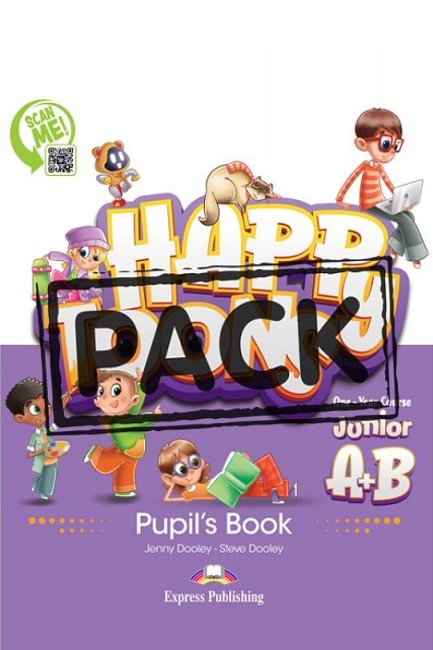 HAPPY TOONS JUNIOR A & B PACK (SB WITH DIGI APP+ALPHABET BOOK)