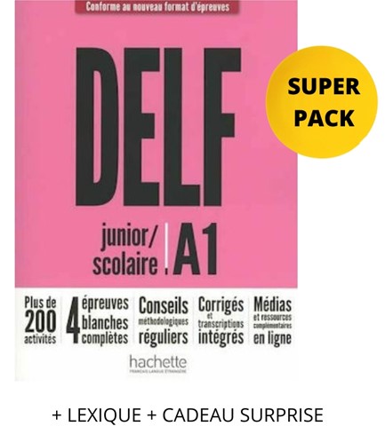 DELF SCOLAIRE & JUNIOR A1 SUPER PACK (+ LEXIQUE + CADEAU SURPRISE) NOUVEAU FORMAT