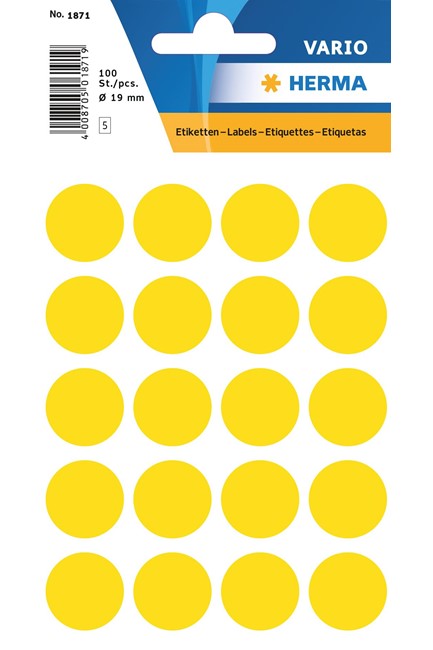 ΕΤΙΚΕΤΕΣ ΣΤΡΟΓΓΥΛΕΣ 19ΜΜ 10Φ.ΚΙΤΡΙΝΕΣ ΗΕRΜΑ 1871