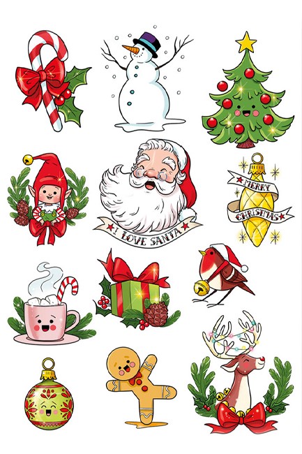 STICKERS ΤΑΤΟΥΑΖ XMAS