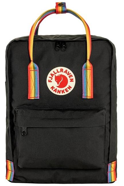 ΤΣΑΝΤΑ ΠΛΑΤΗΣ FJALLRAVEN KANKEN 23620-550-907 BLACK RAINBOW PATTERN ΜΟΝΟΘΕΣΙΑΚΗ