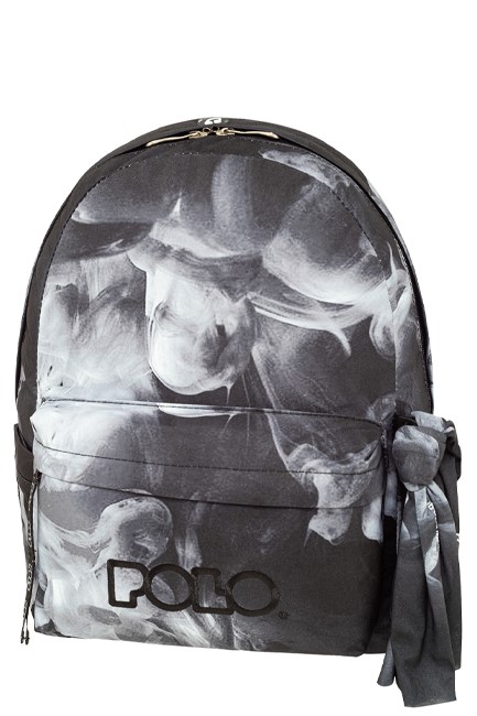 ΤΣΑΝΤΑ ΠΛΑΤΗΣ POLO BAG WITH SCARF 901161-8258 PRINT BLACK-WHITE ΜΟΝΟΘΕΣΙΑΚΗ