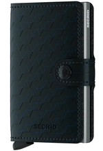 ΚΑΡΤΟΘΗΚΗ ΓΙΑ 10 ΚΑΡΤΕΣ LEATHER SECRID RFID SAFE MINI WALLET OPTICAL BLACK TITANIUM ΜΕ ΚΟΥΜΠΙ