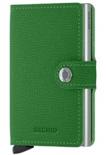 ΚΑΡΤΟΘΗΚΗ ΓΙΑ 10 ΚΑΡΤΕΣ LEATHER SECRID RFID SAFE MINI WALLET LIGHT GREEN