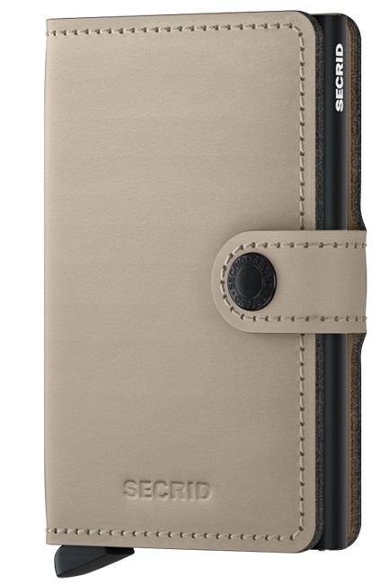 ΚΑΡΤΟΘΗΚΗ ΓΙΑ 10 ΚΑΡΤΕΣ LEATHER SECRID RFID SAFE MINI WALLET MATTE DESERT ΜΕ ΚΟΥΜΠΙ