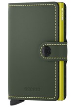 ΚΑΡΤΟΘΗΚΗ ΓΙΑ 10 ΚΑΡΤΕΣ LEATHER SECRID RFID SAFE MINI WALLET MATTE GREEN-LIME ΜΕ ΚΟΥΜΠΙ