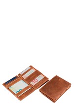 ΚΑΡΤΟΘΗΚΗ ΓΙΑ 8 ΚΑΡΤΕΣ-ΚΕΡΜΑΤΑ LEATHER GARZINI MAGIC WALLET RFID SAFE  CAVARE BRUSHED BROWN