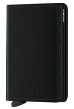 ΚΑΡΤΟΘΗΚΗ ΓΙΑ 10 ΚΑΡΤΕΣ LEATHER SECRID RFID SAFE SLIM WALLET MATTE BLACK