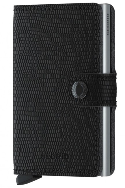 ΚΑΡΤΟΘΗΚΗ ΓΙΑ 10 ΚΑΡΤΕΣ LEATHER SECRID RFID SAFE MINI WALLET RANGO BLACK ΜΕ ΚΟΥΜΠΙ