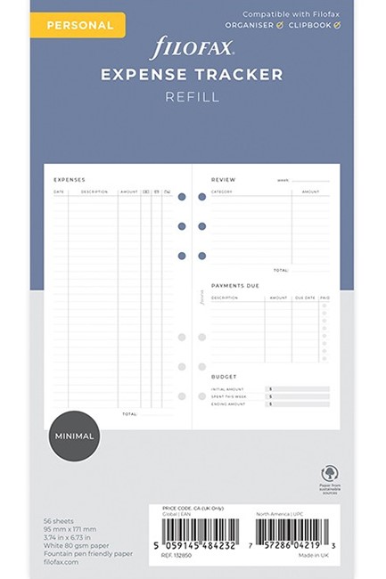 FILOFAX ΑΝΤΑΛΛΑΚΤΙΚΟ PRS EXPENSE TRACKER       