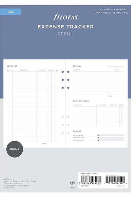 FILOFAX ΑΝΤΑΛΛΑΚΤΙΚΟ A5 EXPENSE TRACKER       