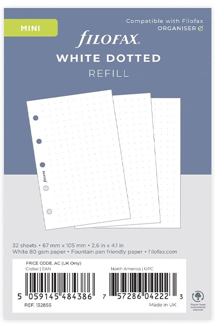 FILOFAX ΜΙΝΙ ΣΗΜΕΙΩΣΕΙΣ WHITE DOTTED       