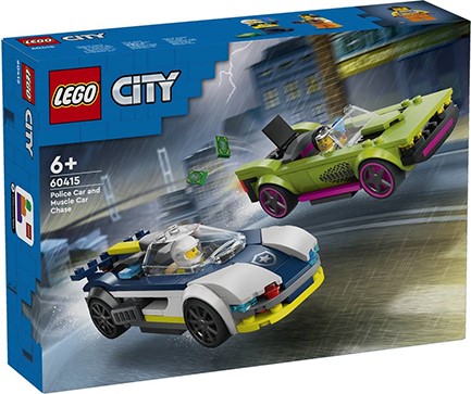 LEGO CITY-60415 POLICE CAR AND MUSCLE CAR CHASE