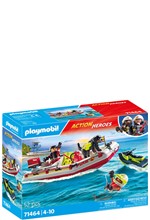 PLAYMOBIL ΠΥΡΟΣΒΕΣΤΙΚΗ-71464 ΦΟΥΣΚΩΤΟ ΣΚΑΦΟΣ ΠΥΡΟΣΒΕΣΤΙΚΗΣ ΜΕ ΘΑΛΑΣΣΙΟ SCOOTER