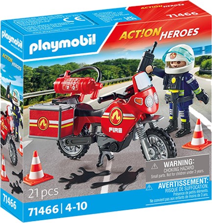 PLAYMOBIL ΠΥΡΟΣΒΕΣΤΙΚΗ-71466 ΠΥΡΟΣΒΕΣΤΗΣ ΜΕ ΜΟΤΟΣΙΚΛΕΤΑ