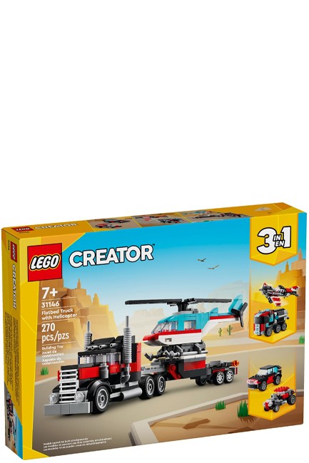 LEGO CREATOR-31146 FLATBED TRUCK WITH HELICOPTER