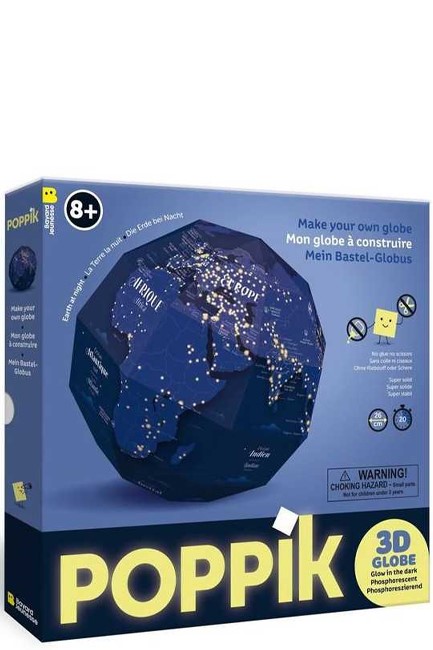 ΚΑΤΑΣΚΕΥΗ ΑΠΟ ΧΑΡΤΙ POPPIK 3D GLOBE EARTH AT NIGHT