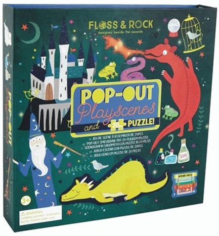 PUZZLE FLOSS AND ROCK 20 ΤΕΜ.POP-OUT ΜΑΓΟΣ ΚΑΙ ΔΡΑΚΟΣ