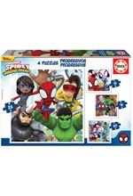 PUZZLE 4*(12-16-20-25)ΤΕΜ.EDUCA PROGRESSIVE SPIDEY AND HIS AMAZING FRIENDS 19295