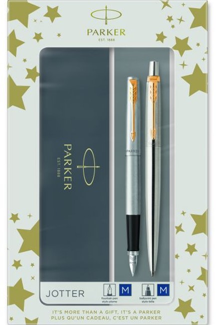 PARKER SET JOTTER CORE DUO (ΠΕΝΑ+ΣΤΥΛΟ) GT STAINLESS STEEL 2093257