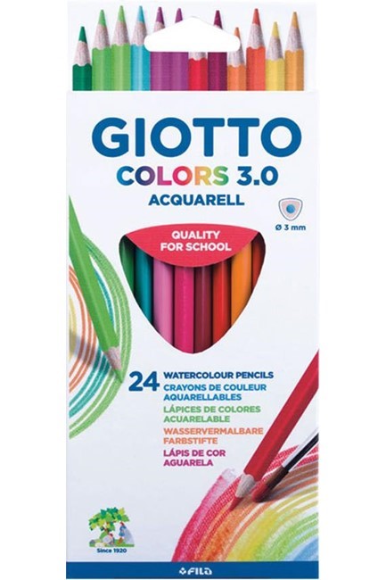 ΞΥΛΟΜΠΟΓΙΕΣ ΑΚΟΥΑΡΕΛΑΣ 24ΤΕΜ.ΜΕΓΑΛΕΣ GIOTTO COLORS 3.0