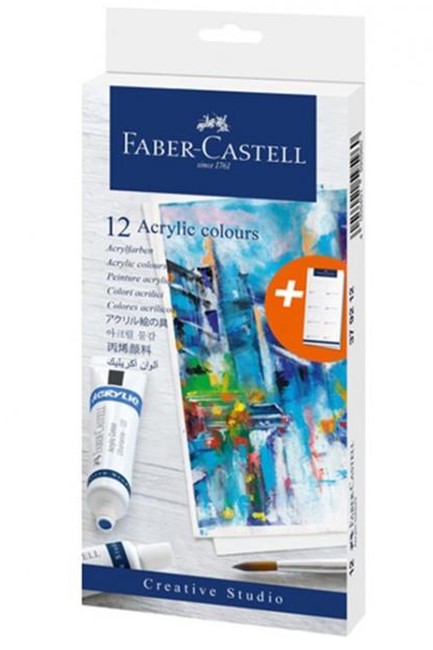 ΑΚΡΥΛΙΚΑ FABER 20ml.ΣΕΤ 12 ΧΡΩΜΑΤΩΝ CREATIVE STUDIO 379212