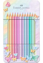 ΞΥΛΟΜΠΟΓΙΕΣ 12ΤΕΜ.FABER SPARKLE PASTEL ΣΕ ΜΕΤΑΛΛΙΚΗ ΚΑΣΕΤΙΝΑ