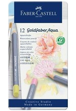 ΞΥΛΟΜΠΟΓΙΕΣ ΑΚΟΥΑΡΕΛΑΣ 12ΤΕΜ.GOLDFABER PASTEL ΣΕ ΜΕΤΑΛΛΙΚΗ ΚΑΣΕΤΙΝΑ 114622