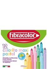 ΜΑΡΚΑΔΟΡΟΙ 12ΤΕΜ.ΧΟΝΤΡΟΙ ΜΑΧΙ FIBRA-COLOR WASHABLE PASTEL