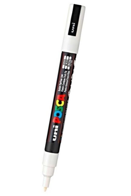 ΜΑΡΚΑΔΟΡΟΣ ΖΩΓΡΑΦΙΚΗΣ UNI POSCA PC-3M ΜΥΤΗ 0,9-1,3ΜΜ WHITE