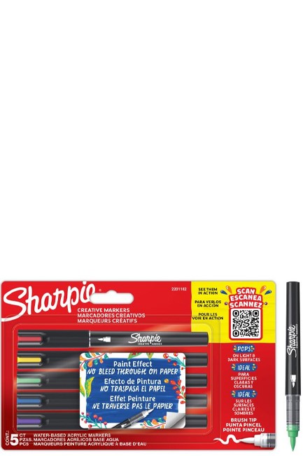 ΜΑΡΚΑΔΟΡΟΣ ΑΚΡΥΛΙΚΟΣ SHARPIE CREATIVE BRUSH ΣΕΤ 5ΤΕΜ.2201182