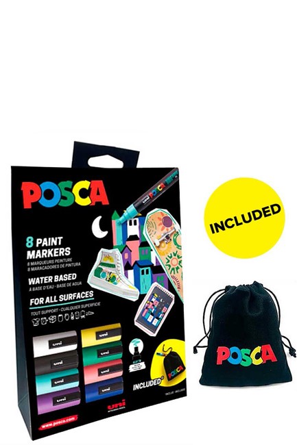 ΣΕΤ ΖΩΓΡΑΦΙΚΗΣ UNI POSCA PC-5M 8ΕΜ.ΣΕ ΠΟΥΓΚΙ