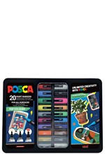 ΣΕΤ ΖΩΓΡΑΦΙΚΗΣ UNI POSCA POP COLOURS 20ΤΕΜ.ΣΕ ΜΕΤΑΛΛΙΚΗ ΚΑΣΕΤΙΝΑ