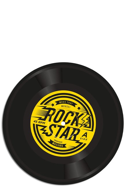 MOUSE PAD MUSTARD ROCK STAR