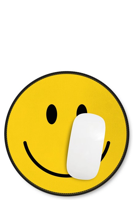 MOUSE PAD MUSTARD HAPPY FACE GLOW MAT