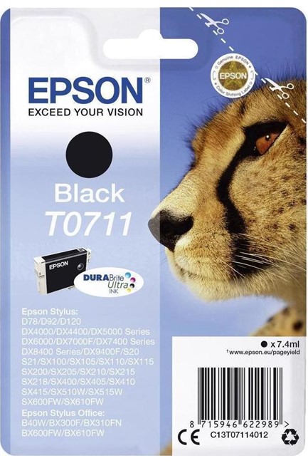 ΜΕΛΑΝΙ INKJET EPSON T0711 ULΤRΑ ΒLΑCΚ (CΗΕΕΤΑΗ)