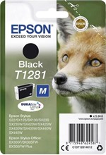 ΜΕΛΑΝΙ INKJET EPSON T1281 ΒLΑCΚ (FOX)-SΙΖΕ ΜΕDΙUΜ