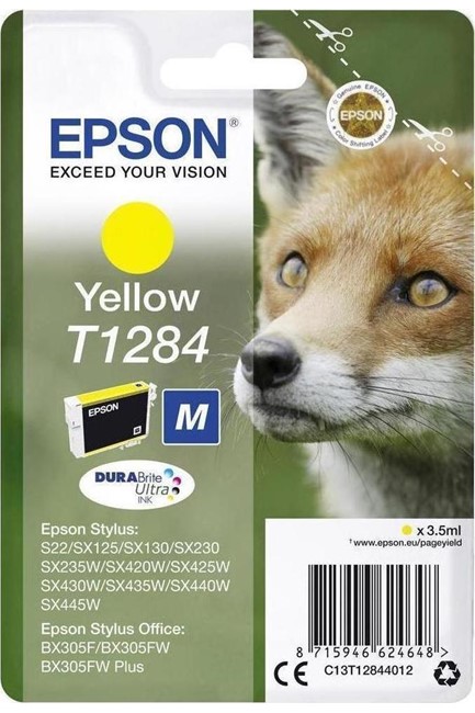 ΜΕΛΑΝΙ INKJET EPSON T1284 ΥΕLLΟW (FOX)-SΙΖΕ ΜΕDΙUΜ