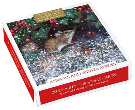 ΚΑΡΤΑ ΕΥΧΕΤΗΡΙΑ XMAS ΣΕΤ 20ΤΕΜ.ΜΕ ΦΑΚΕΛΟ MUSEUMS & GALLERIES ANIMALS AND WINTER BERRIES