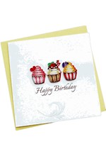 ΚΑΡΤΑ ΕΥΧΕΤΗΡΙΑ QUILLING FILIGRANA HAPPY BIRTHDAY CUPCAKES