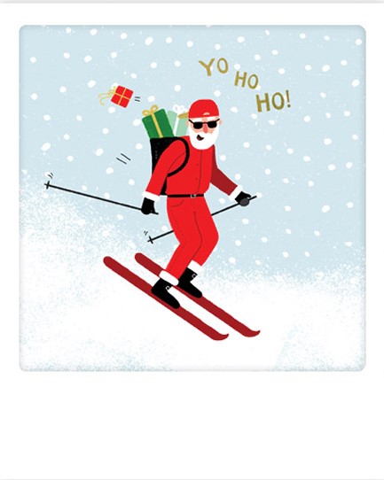 ΚΑΡΤΑΚΙ XMAS PICKMOTION ΜΟΝΟ SKIING SANTA HO HO HO