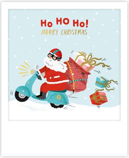 ΚΑΡΤΑΚΙ XMAS PICKMOTION ΜΟΝΟ HO HO HO SCOOTER SANTA