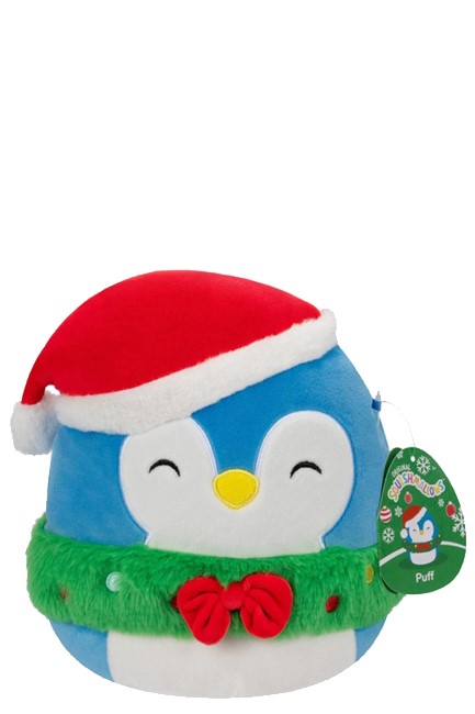 ΛΟΥΤΡΙΝΟ SQUISHMALLOWS 19 εκ.XMAS ΜΠΛΕ ΠΙΓΚΟΥΙΝΟΣ